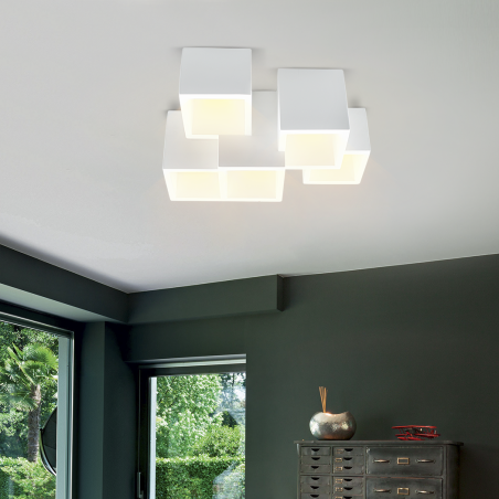 Applique Gesso da Parete GS-5029 Plafoniere 5 Attacchi di Luce GU10 Verniciabile