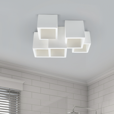 Applique Gesso da Parete GS-5029 Plafoniere 5 Attacchi di Luce GU10 Verniciabile