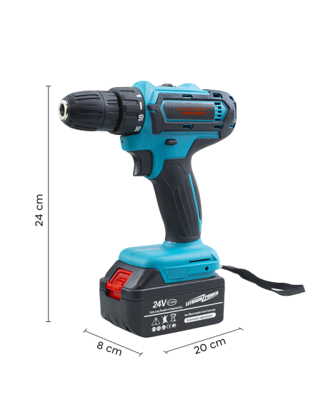 Kit 3pz ROYALWAVE Trapano Avvitatore Smerigliatrice a Batteria con Valigetta