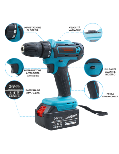 Kit 3pz ROYALWAVE Trapano Avvitatore...