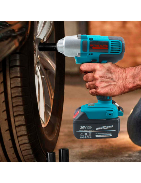 Pistola Avvitatore Svitabulloni ROYALWAVE POB280 20V Portatile a Batteria e LED