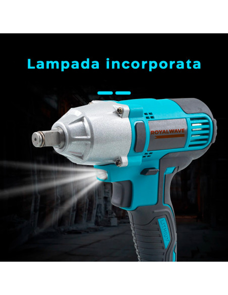 Pistola Avvitatore Svitabulloni ROYALWAVE POB280 20V Portatile a Batteria e LED