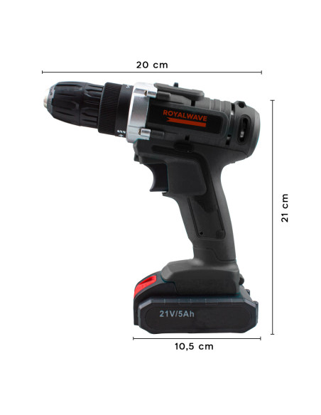 Avvitatore Trapano Cordless Doppia Batteria 21V con Accessori Velocità 0-400rpm