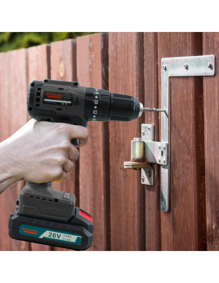 Trapano Avvitatore Doppia Batteria a Percussioni 26V Senza Fili con Valigetta