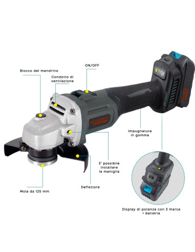 Lucidatrice Angolare Doppia Batteria 48V...