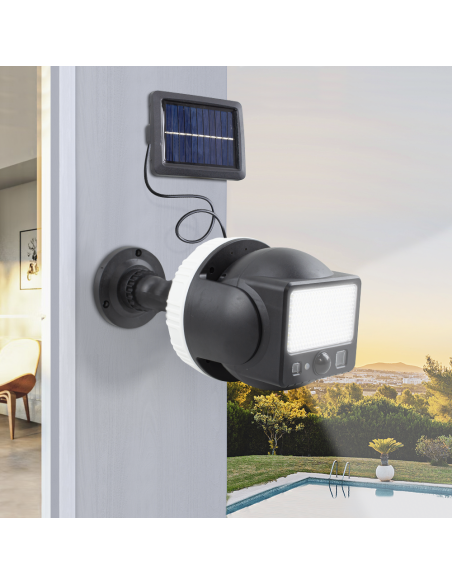 Lampada Solare Ricaricabile Pannello Solare Sensore di Movimento e Telecomando