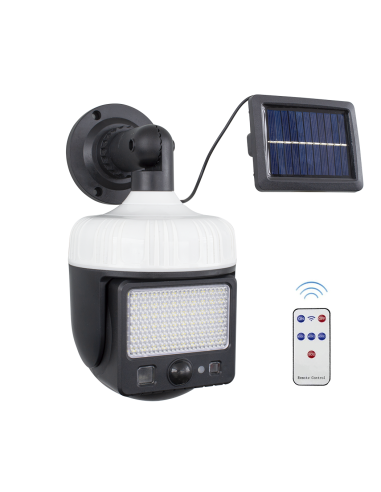 Lampada Solare Ricaricabile Pannello Solare Sensore di Movimento e Telecomando