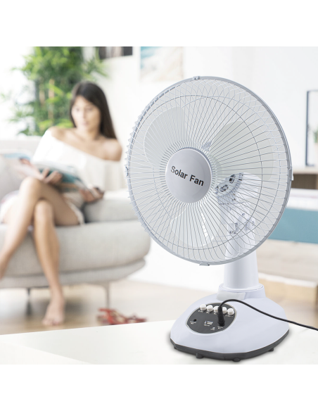 Ventilatore Portatile con Ricarica Solare Luce di Emergenza Ideale per Campeggio