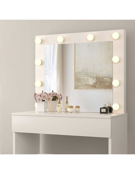 Set 10 Lampadine LED per Specchio Toeletta Luci Make Up Dimmerabili con Cavo USB