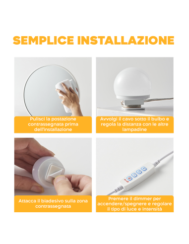 Set 6 Lampadine LED per Specchio Toeletta Luci...