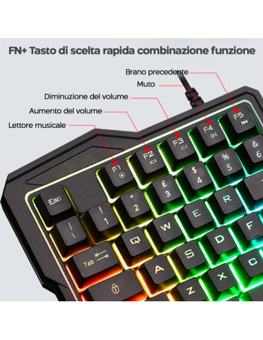 Tastiera Gaming 35 Tasti Retroilluminata...