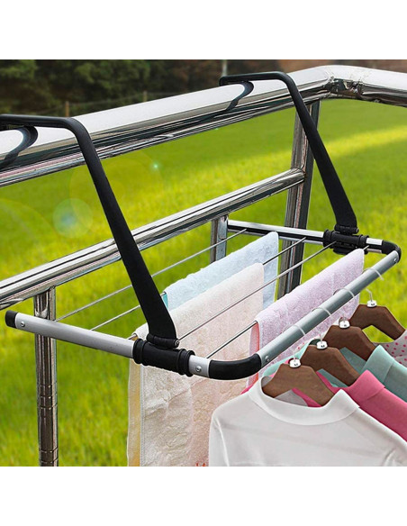 Stendibiancheria da Balcone Termosifone 54cm in Alluminio e Staffe Regolabili