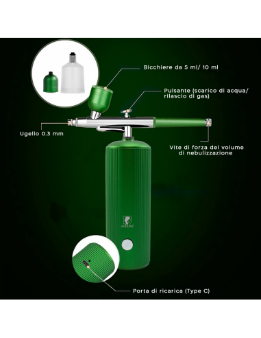 Aerografo Skincare Ossigenoterapia Spray Viso e...