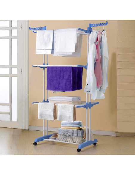 Stendibiancheria 3 Piani Stendino Verticale Chiusura Salvaspazio 172x47x62 cm