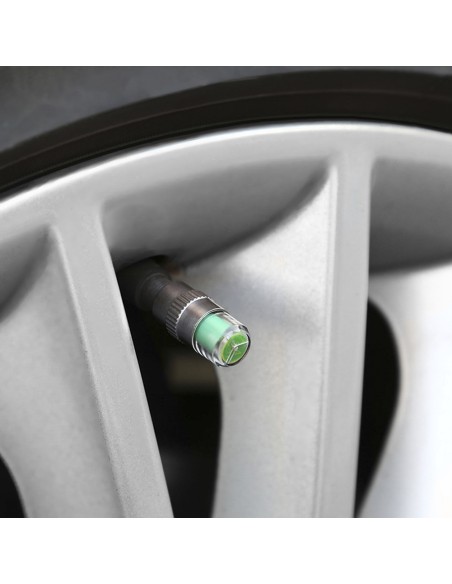 Kit 4 misuratori di pressione ruote con indicatore led universale 2,4 bar 36 PSI