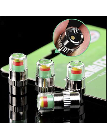 Kit 4 misuratori di pressione ruote con indicatore led universale 2,4 bar 36 PSI