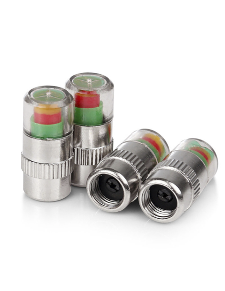 Kit 4 misuratori di pressione ruote con indicatore led universale 2,4 bar 36 PSI