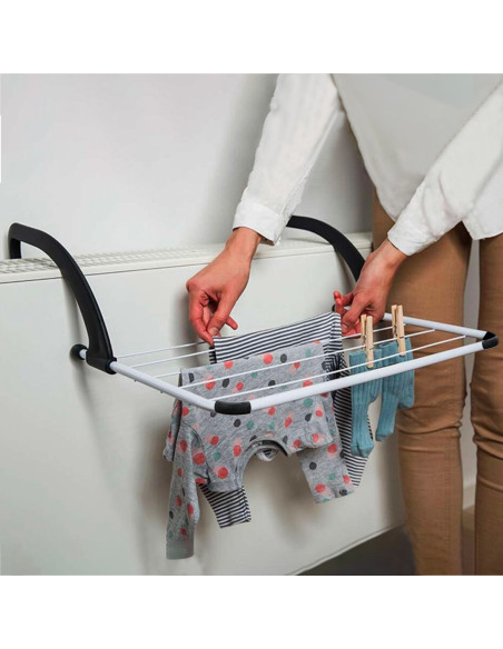 Stendibiancheria da Balcone Termosifone 54cm in Alluminio e Staffe Regolabili