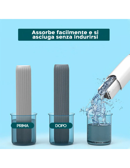 Mini Mop Mocio Tira Acqua Portatile Spugna Ecologica per Auto Finestre Pavimenti