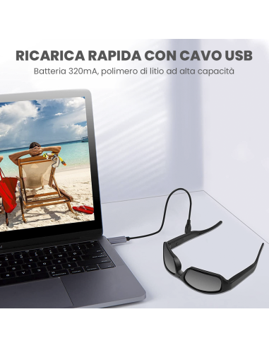 Occhiali da Sole Bluetooth con Videocamera...