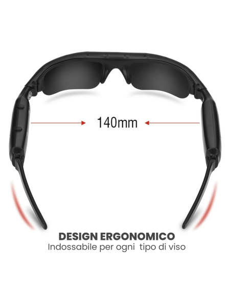 Occhiali da Sole Bluetooth con Videocamera Polarizzati Registra Foto Video in 4K