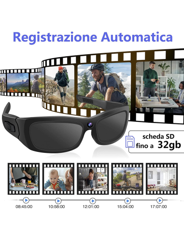 Occhiali da Sole Bluetooth con Videocamera...