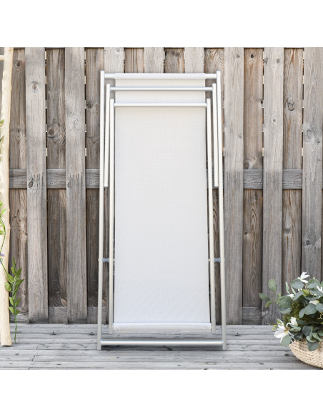 Sedia sdraio pieghevole Soverato 5 Posizioni Struttura in Alluminio e Textilene