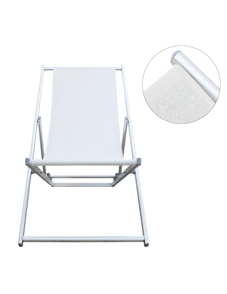 Sedia sdraio pieghevole Soverato 5 Posizioni Struttura in Alluminio e Textilene