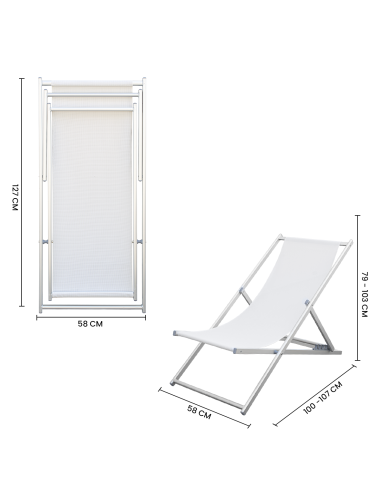 Sedia sdraio pieghevole Soverato 5 Posizioni...