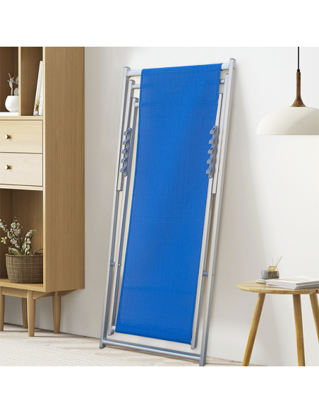 Sedia sdraio pieghevole Soverato 5 Posizioni Struttura in Alluminio e Textilene