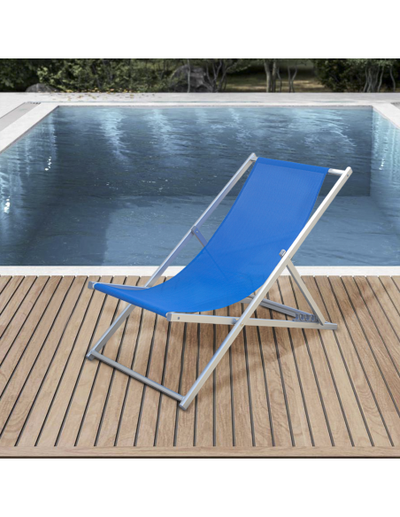 Sedia sdraio pieghevole Soverato 5 Posizioni Struttura in Alluminio e Textilene