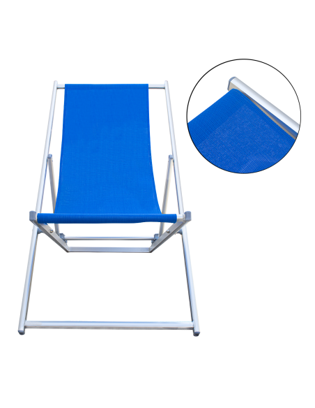 Sedia sdraio pieghevole Soverato 5 Posizioni Struttura in Alluminio e Textilene