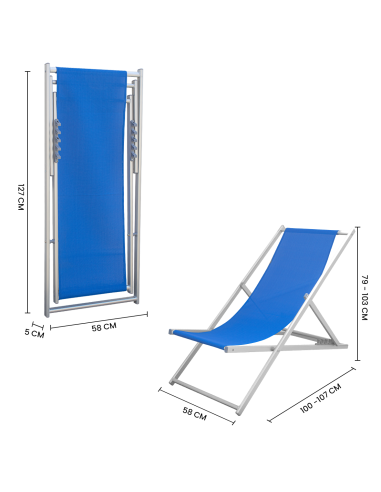 Sedia sdraio pieghevole Soverato 5 Posizioni...