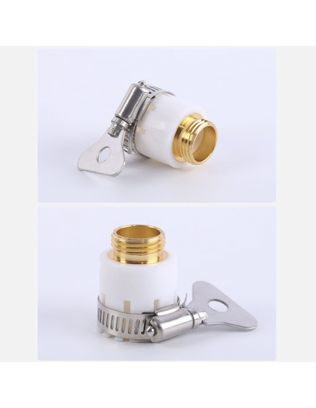 Tubo da Giardino in Plastica 5mt con Pistola Multifunzione Connettori e Ugello