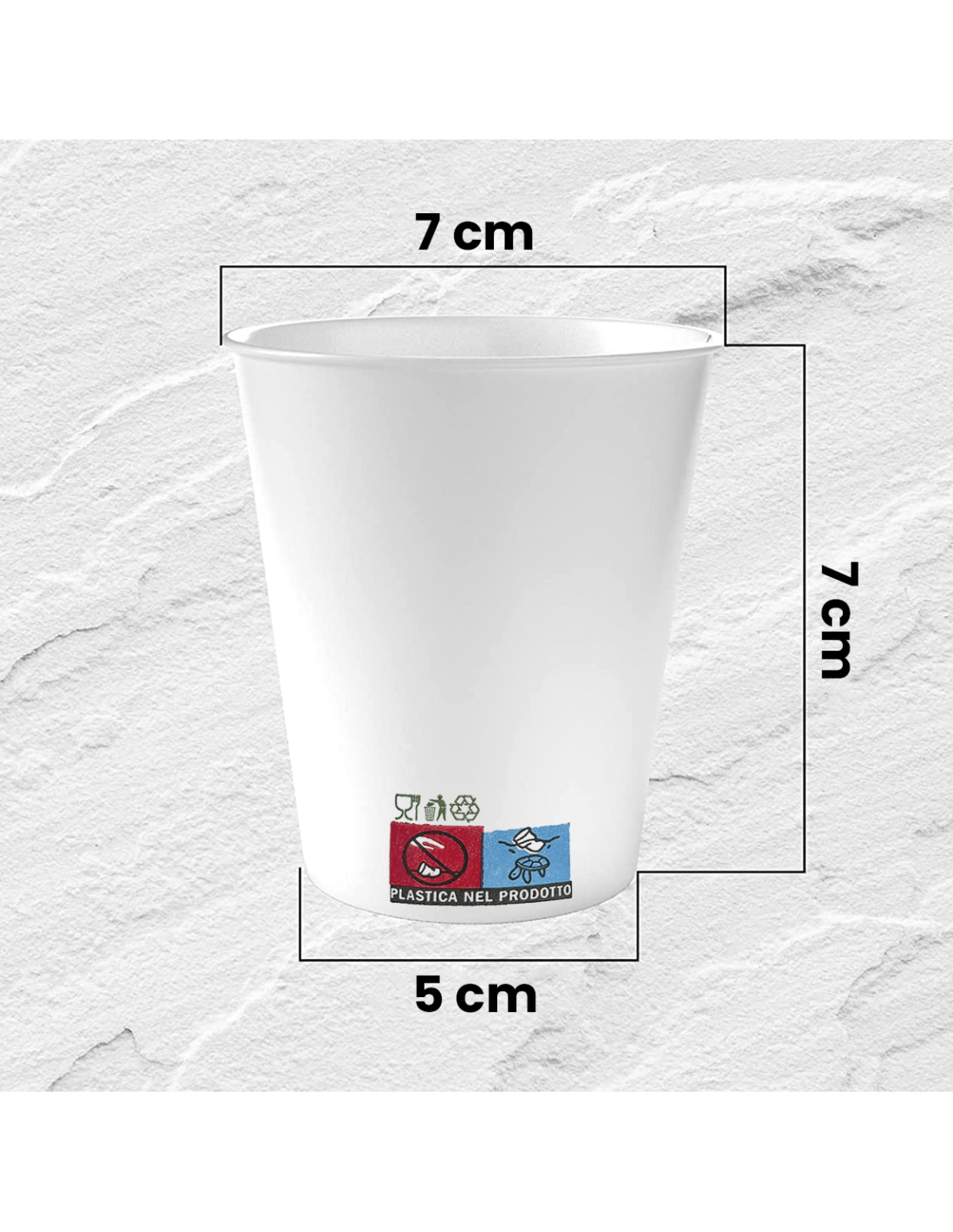Pack 1000pz Bicchieri di Carta 180ml Monouso Biodegradabili e Compostabili