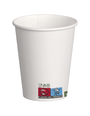 Pack 1000pz Bicchieri di Carta 180ml Monouso Biodegradabili e Compostabili