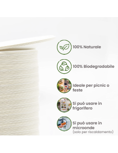 Pack 100 Piatti Piani Carta 23cm Biodegradabili Monouso... 2