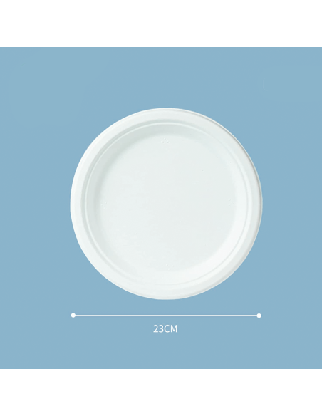 Pack 400 Piatti Piani Carta 23cm Biodegradabili Monouso Ecologici Compostabili