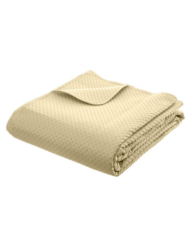 Copriletto Matrimoniale Primavera Estate Tinta Unita Adatto per Casa B&B Hotel Beige