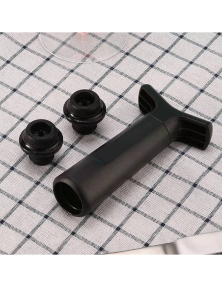 Pompa Salva Vino per Bottiglie con 4 Tappi Sottovuoto in Silicone Diametro 19mm