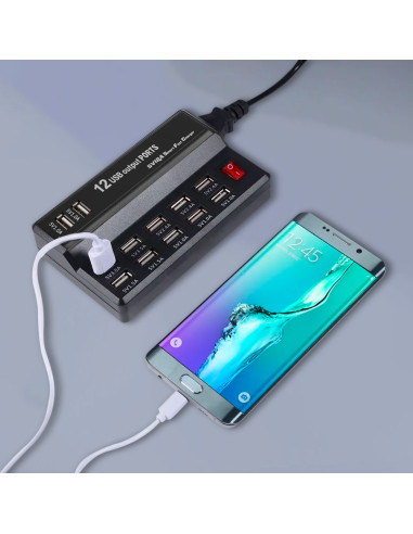 Stazione Ricarica 12 Porte USB 60W Q-CD10P...