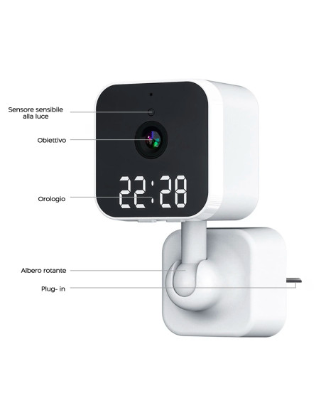 Telecamera Panoramica Wireless Q-SX909 Registrazione 4K-HD Controllo da Remoto