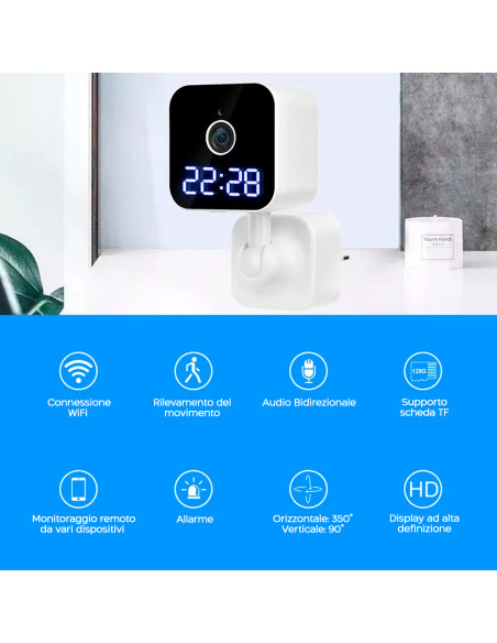 Telecamera Panoramica Wireless Q-SX909 Registrazione 4K-HD Controllo da Remoto