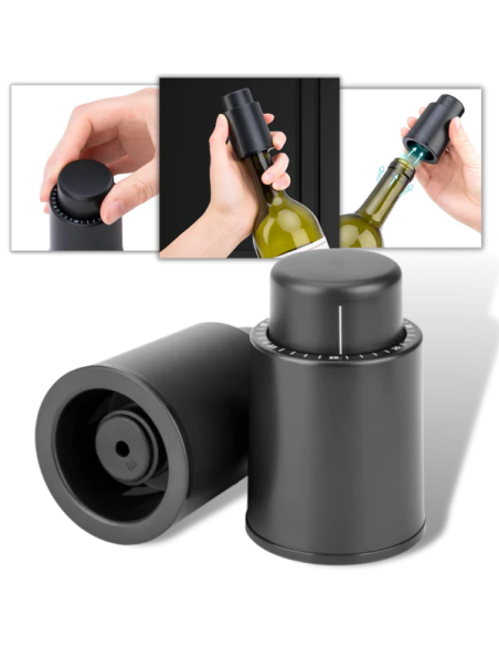 Tappo Vino Sistema Sottovuoto Riutilizzabile Salvavino con Registrazione Data