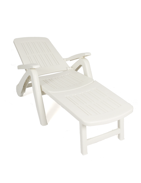 Lettino Prendisole Cancun Sdraio con Ruote in Polyrattan Pieghevole 72x190x60cm
