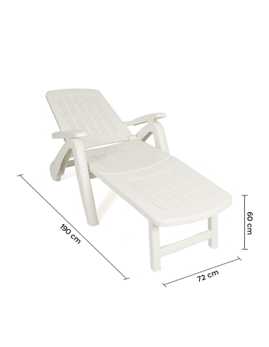 Lettino Prendisole Cancun Sdraio con Ruote in...