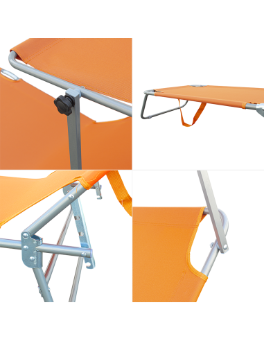 Lettino Prendisole Pieghevole 2309P Acciaio...