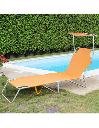 Lettino Prendisole Pieghevole 2309P Acciaio...