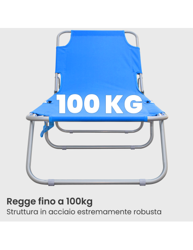 Lettino Prendisole Pieghevole 2309 Acciaio con...