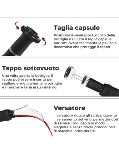 Apribottiglie Elettrico a Batterie Cavatappi...